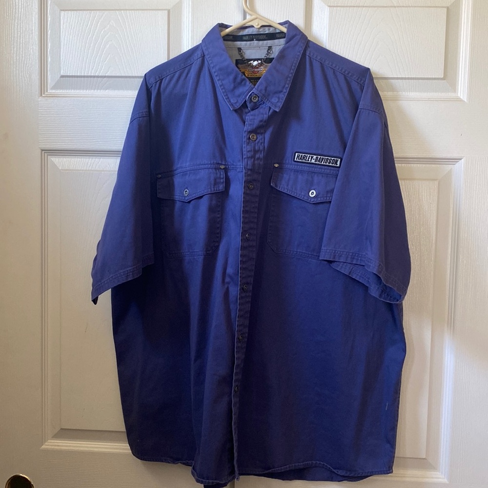 Harley Davidson button down (Blurple)